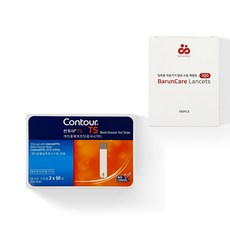 컨투어 TS 혈당시험지 100p + 바른케어 채혈침 30G 100p 세트, 1세트