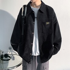 더플로우 남성용 포켓포인트 코듀로이 캐주얼 셔츠