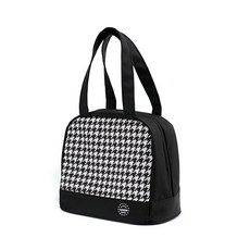 千鳥格北歐中型方形便當袋 黑色, 1個