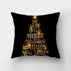 Dasababa 聖誕裝飾抱枕套, 金色黑色 E