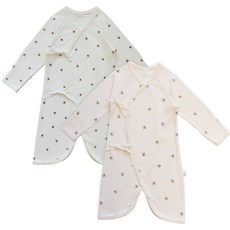 BABY&I 嬰兒印花長袖蝴蝶衣 2件組