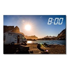 홈마인 LED 캔버스 프린팅 액자 시계 캠핑, 800-HM-CAMPING-23