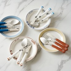 Modern House Cafe Union 甜點餐具12件組, 1套, 混合顏色, 湯匙 4p + 叉子 4p + 奶油刀 4p