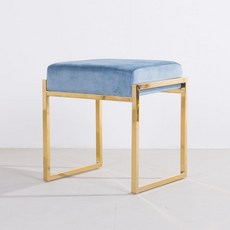 가구느낌 모던골드 스툴 2p, 오션블루