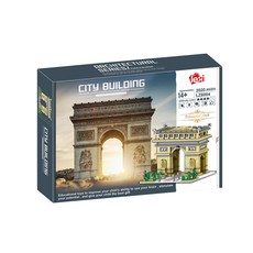 ZHEGAOLEZI 건축 나노블럭 프랑스 개선문, 1개, 혼합색상