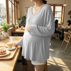 알로데 브이무드 데일리 임부 롱티셔츠