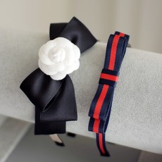 花朵蝴蝶結+雙層綁結髮箍