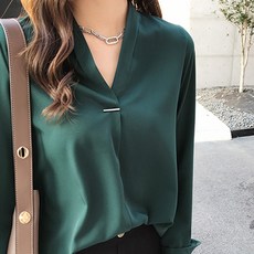 TheSirup 女款柔美風V領素色上衣