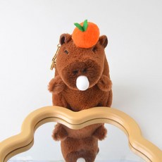 감기 걸린 카피바라 키링, 브라운 카피바라, 1개, 15cm