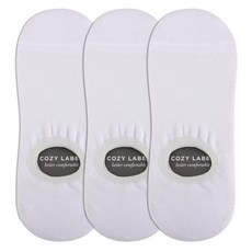 코지라벨 남성용 스탠다드 메쉬 더블쿠션 스포츠 페이크삭스 3켤레 세트, 화이트, 화이트, 화이트