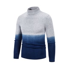 AOULS 男款基本撞色運動半高領毛衣 M06