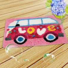 刺繡鉤針 + 網格 + 毛線 + 圖案 4件組, 1套, ZD049愛心巴士