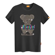 L.LAMO 短袖 Excellent Bear 透氣 T恤, 黑色