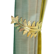 Edenstole 鋼製復古葉子設計窗簾掛鉤, 金色, 1個