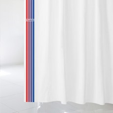 수풀 북유럽 스타일 샤워커튼 SC712 L 1800 x 1880 mm + 플라스틱 고리 12p + 커튼봉 화이트 세트, 1세트, 화이트계열