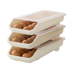 EASY&FREE 16格滑蓋式雞蛋盒 3入, 花白色