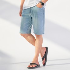 DIELCRI 男士大尺碼日常彈力丹寧短褲