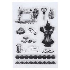 Yesmall 復古風手帳裝飾透明矽膠DIY印章 08, 1個