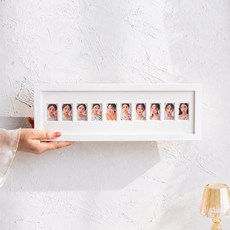 청년리빙 증명사진 성장 나무 액자 10칸, 1개, 화이트
