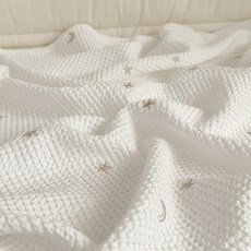 my little daisy 嬰幼兒莫代爾鬆餅毯, 星月刺繡