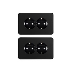 CHEIL ELECTRIC 工業用 The Art Plus 金屬黑 嵌入式插座 橫式 2孔, 2個