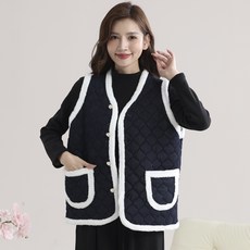 Anna&Co 女款復古素色羅紋柔軟毛絨鋪棉背心