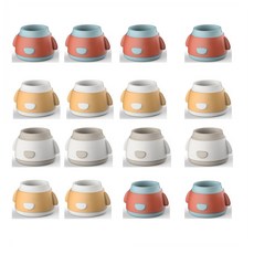 데일리리빙 미끄럼 방지 실리콘 식탁 의자 발 커버 16p, 화이트, 옐로우, 주황