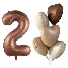 윰스 생일파티 숫자풍선 101.6cm 숫자2, 초코라떼, 1세트