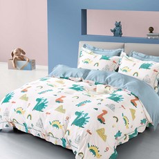 LoveCity 寢城之戀 吸濕排汗萊賽爾天絲 舖棉兩用被套, 恐龍寶貝