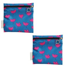 Design's all 防水藥袋 2入, 粉色 小花款(藍底)