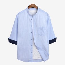 GUYSTORY 男款素色7分袖襯衫