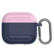 Valence Superior AirPods 3代 保護殼 + 登山扣組合, 單一商品, 粉海軍藍, 1個