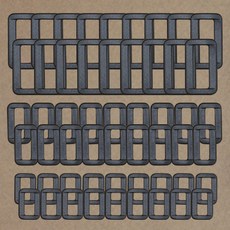 塑膠窄方環 30mm 18入 + 20mm 18入 + 15mm 18入 套組, 1套, 黑色