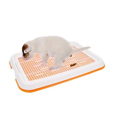 GANGBLY LIFE 防抓式平面狗便盆, 橘子, 1個