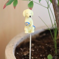 바닐라빌리지 해피무드 핸드메이드 화분 데코장식 가든픽 스탠딩 퍼피