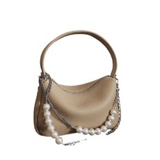진주체인 가죽 숄더백