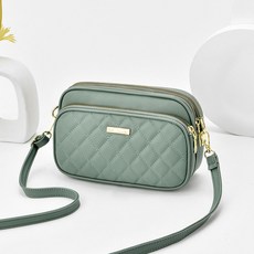 donnashop 女款絎縫斜背包 SC-51905, 綠色