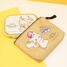 LiLFANT 寶可夢兒童數字25不鏽鋼餐盤便當組, 餐盤+餐袋組, 皮卡丘, 1套