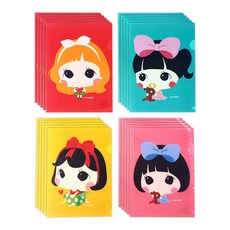 迷你文件夾A5文件夾 4種組 24-1001, 紅色、薄荷色、黃色、粉色, 5套