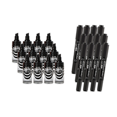 MONAMI 慕那美 斜頭麥克筆 12入+油性雙頭奇異筆組 12入, 黑色 (Bottle Magic), 黑色 (Twin Magic), 1套