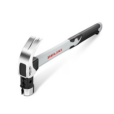 원형 곡미 파이버 핸들 다용도 고탄소강 단조 못 자기흡착 더블V 톱니 헤드 목공 전문가용 가정용 장도리 빠루망치 36cm, 1개