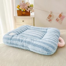 파스텔펫 반려동물 줄무늬 핸들 쿠션방석, 블루, 1개