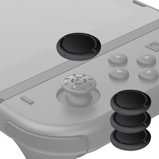 SPACE SHIELD Nintendo Switch OLED 相容替換 Joy-Con 矽膠棒蓋 4 件套, 黑色, 1組, 單品