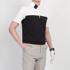 마인플로우 남성용 더마인드 BT 에리 배색 반팔 골프티셔츠