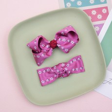 헤어보우 꽃리본 헤어핀 세트