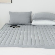 그래이불 국내산 부드러운 듀올가드 워싱 다운필솜 사계절 침대패드, 호텔그레이