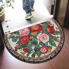 微笑玄關地墊 半圓形, 玫瑰1, 1個