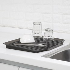 4BNK 국내 제조 4BNK 물빠짐 쟁반 건조대, 1단, 차콜, 1개