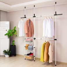 포에타 원터치 303 슬림 선반 행거, 화이트 + 블랙