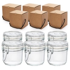 波米歐利 Fido 透明蓋玻璃瓶 350ml + 專用禮盒組, 6套